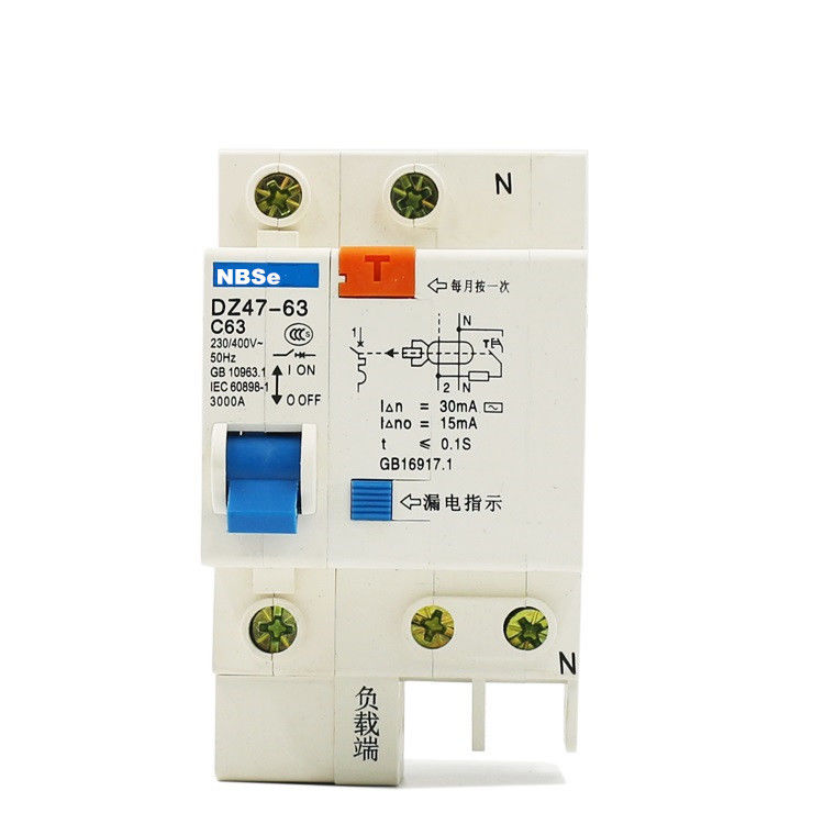 1P+N 6A To 63A Residual Current Circuit Breaker With Over Current And Leakage Protection RCBO